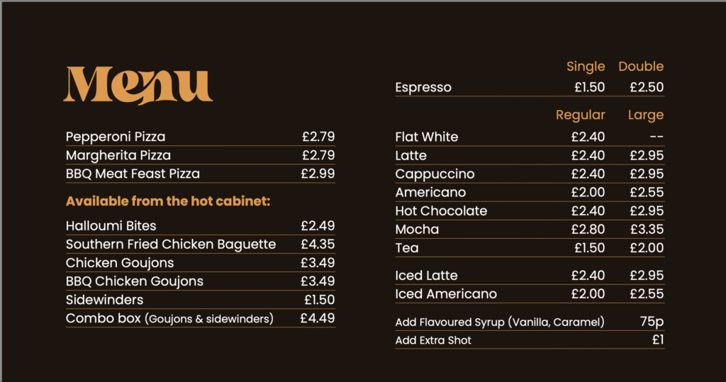 Bakery79 Menu