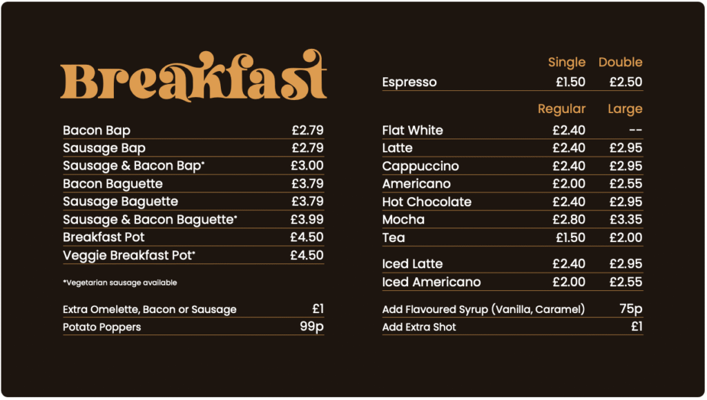 Bakery 79 Breakfast Menu